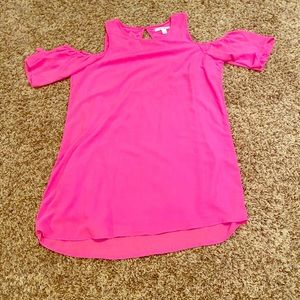 Hot Pink Cold Shoulder Dress
